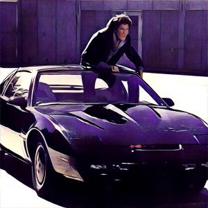 Michael Knight conduciendo el coche fant谩stico (KITT)