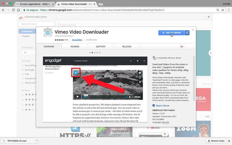 Contar Fácil Relativo Cómo descargar videos de Vimeo gratis en tus cursos online - Learning  Legendario